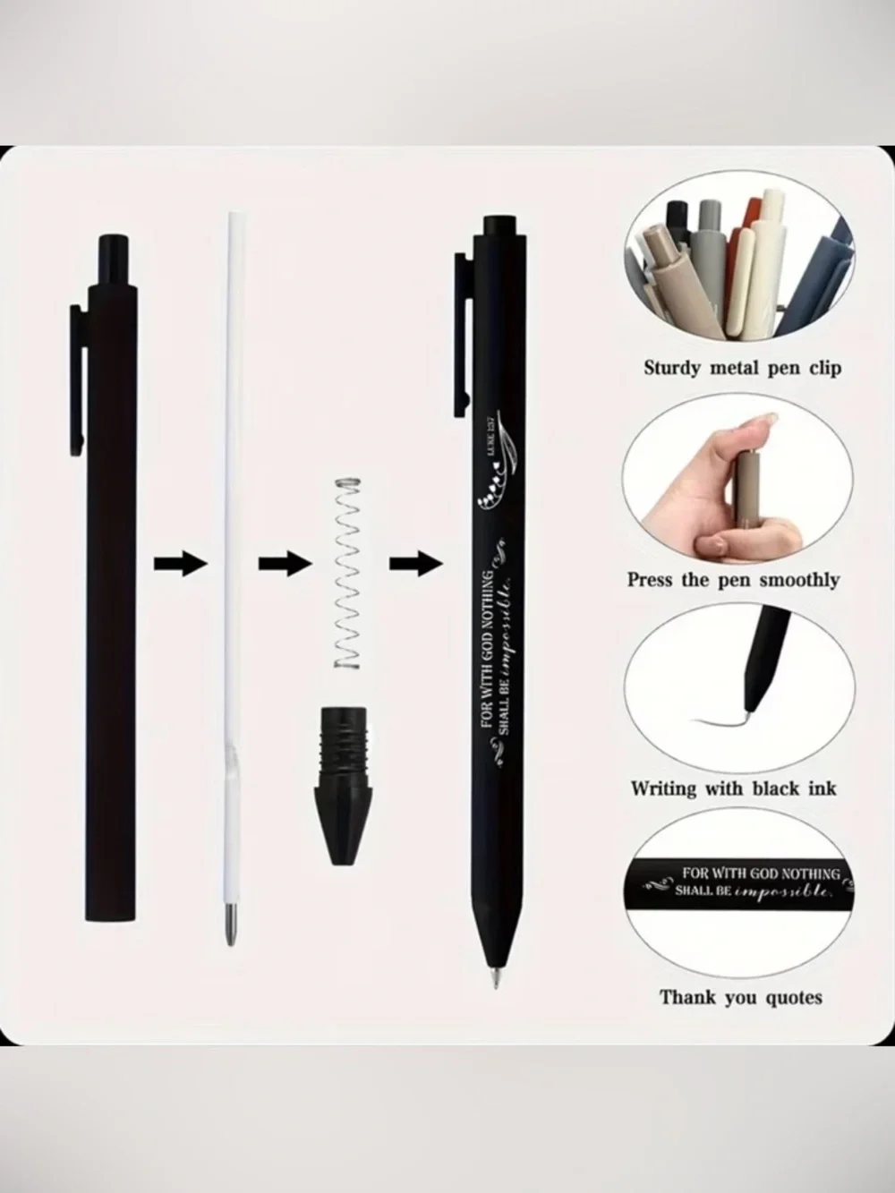 Inspirational Scripture Pen Set - Multi Color Motivational Pens - Picture 3 of 6
